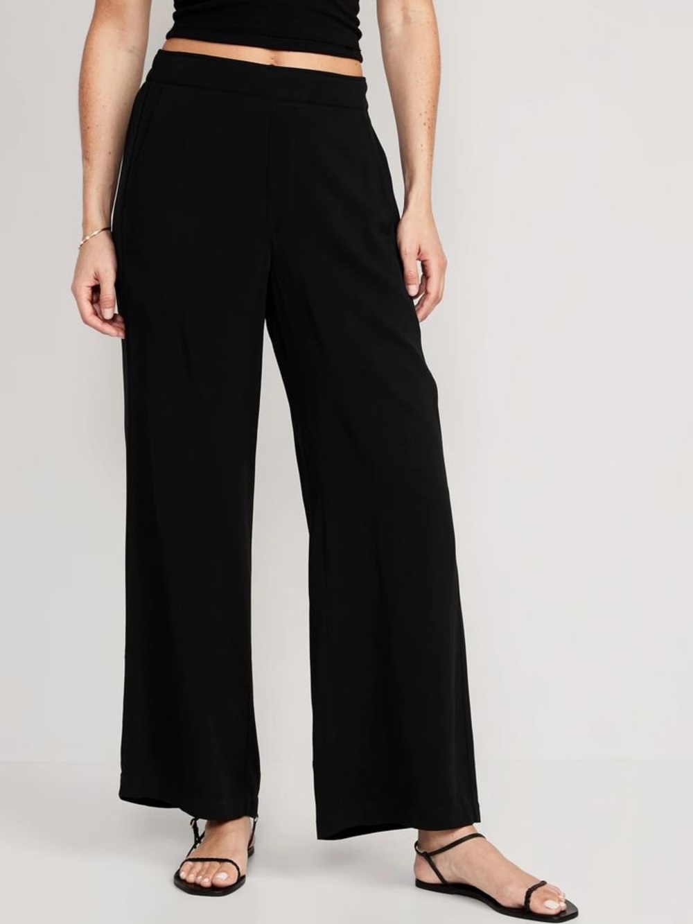 Old Navy Black Playa Wide-Leg Pull-On Pants